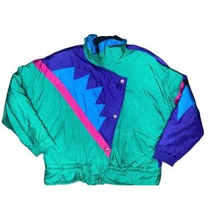 Andy Johns 1980s vintage retro colored windbreaker jacket.